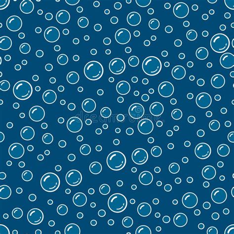 Cartoon Bubbles In Clean Blue Water Seamless Pattern Vector Stock