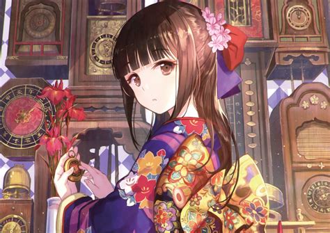 Beautiful Kimono Anime Girl Wallpapers Top Free Beautiful Kimono