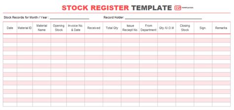 Ready to use excel inventory management template free download by. Stock Register Book Format (Samples & Templates for Excel)