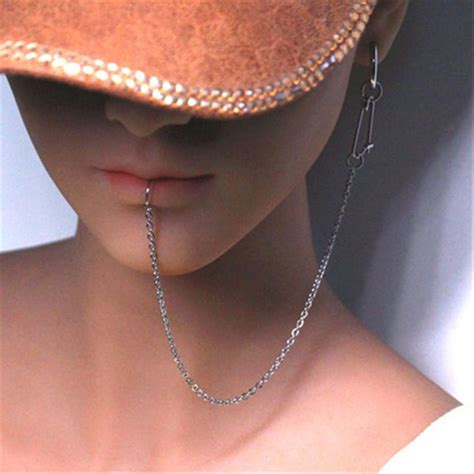 Nose Lip To Ear Chain Lip Ring And Earring Jewelry Lip Etsy Ear Chain Lip Ring Lip Jewelry