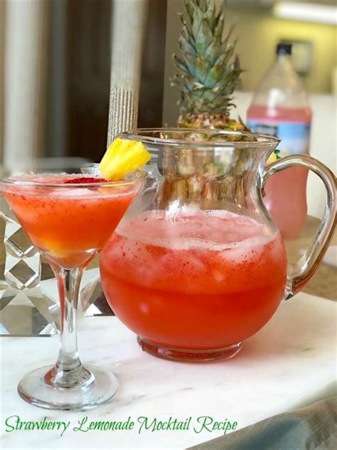Strawberry Lemonade Mocktail Recipe Non Alcoholic Drink Recipe