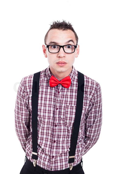 Surprised Nerd Stock Image Colourbox