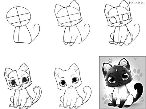 Many simple and clear lessons for the beginner in the drawing area. How to draw anime cat - 10 step-by-step drawing ...