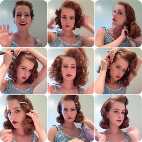 Tutorial Pin Curls Part 2 The Brush Out 1950s Hairstyles Up