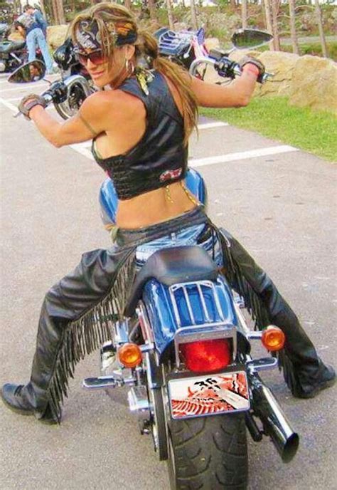 Biker Chick With Chaps Harley Davidson Chicks On Bikes Motorbike Girl Lady Riders Women