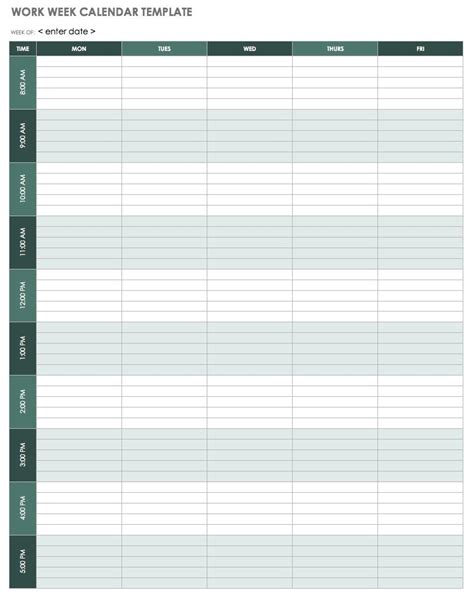 Incredible Minute Increment Schedule Template Excel Printable