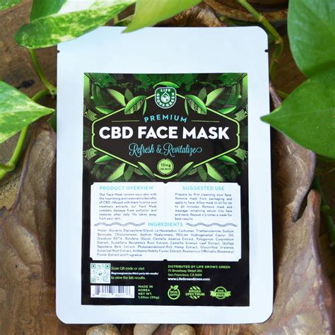 Premium Cbd Face Mask 10 Mg Life Grows Green Life Grows Green