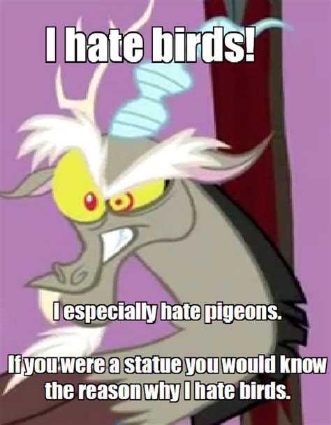 Discord Hates Birds And Especially Hates Pigeons My Little Pony