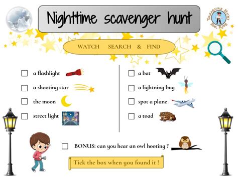 Nighttime Scavenger Hunt Treasure Hunt 4 Kids Free Games For Kids