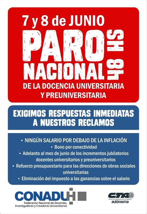 7 Y 8 De Junio Paro Nacional De 48 Horas Adul