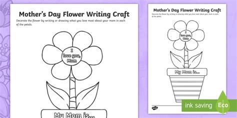Mother S Day Flower Mom Worksheet Teacher Made