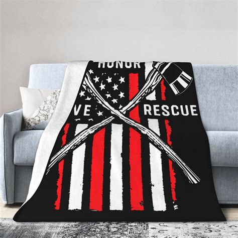Ujalxwe Firefighter American Flag Blanket Soft Cozy