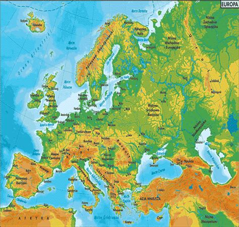 Mapa Europy Geograficzna | Mapa