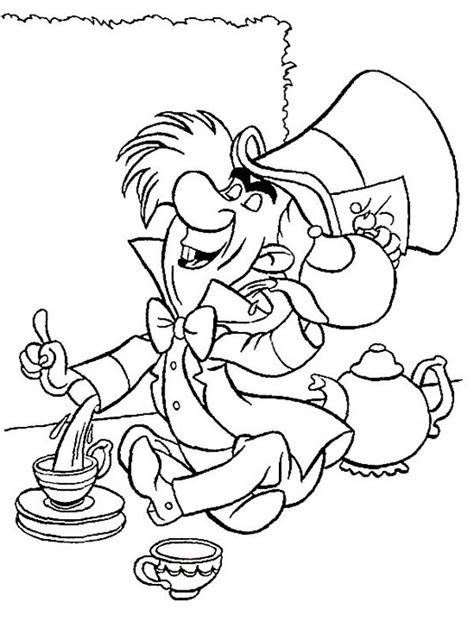Alice In Wonderland Character Mad Hatter Coloring Page Download