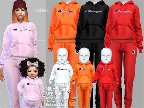 Sims 4 Cc Custom Content Clothing Champion Sweatsuit Set Sims 4