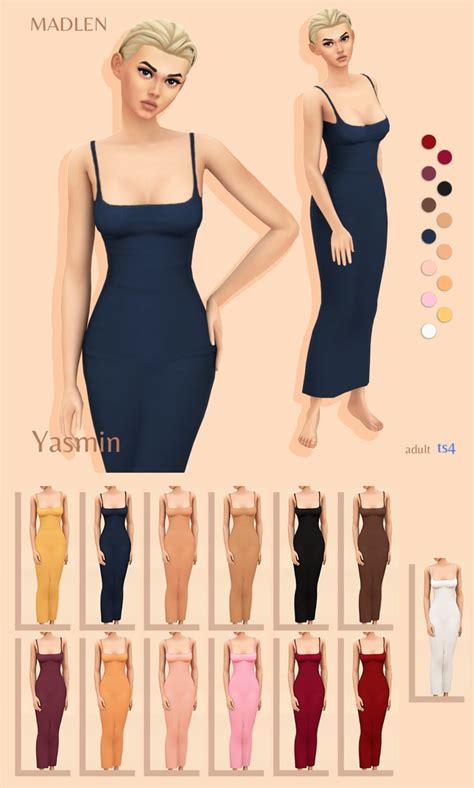 Yasmin Dress Madlen Sims 4 Dresses Sims 4 Clothing Sims 4 Mods