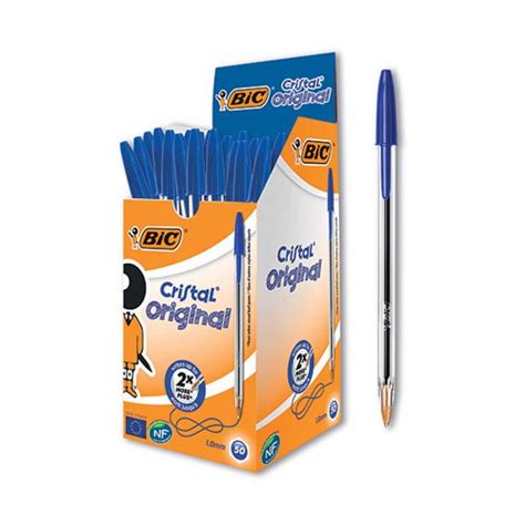 Bic Cristal Ballpoint Pen Medium Blue Pack Of 50 837360 Order
