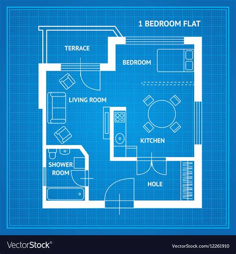 Apartment Floor Plan Blueprint Royalty Free Vector Image