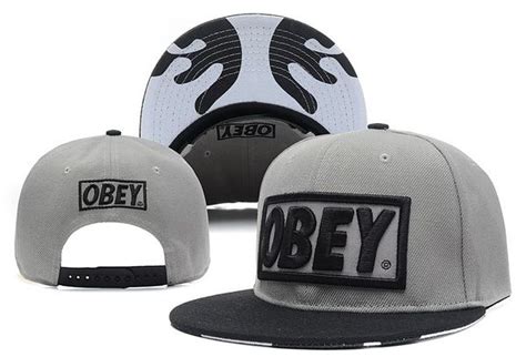 Free Shipping Cheap Fashion Obey Grey Black Snapback Hats Cheap Hip