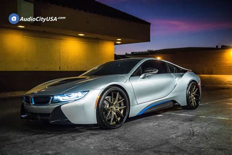 Bmw I8 Silver With Lexani R Twelve Aftermarket Wheels Wheel Front
