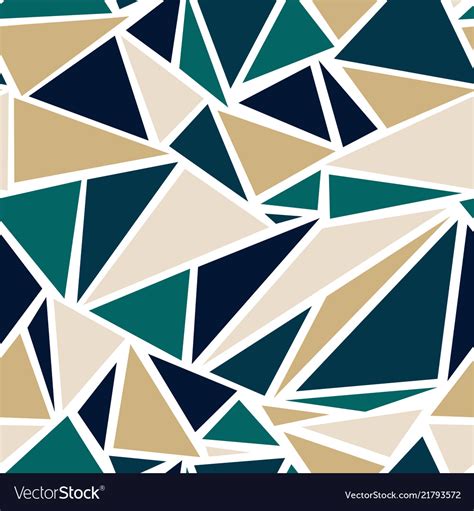 Geometric Triangle Pattern In Teal And Gold Vector Image