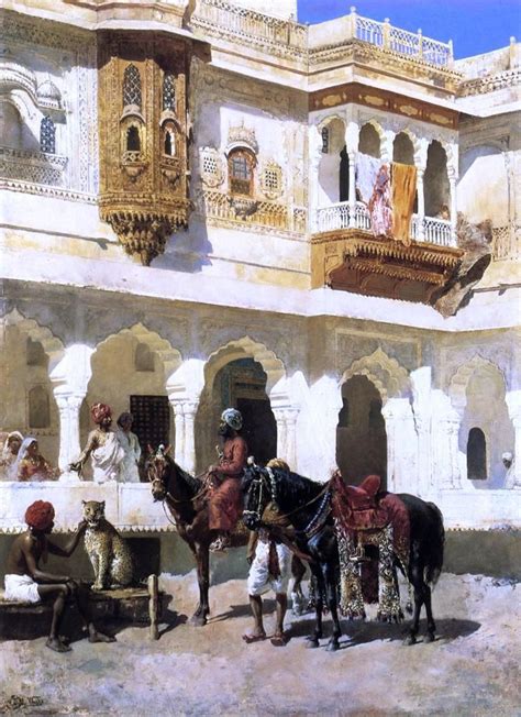 Leaving For The Hunt By Edwin Lord Weeks Hand Painted Oil Painting