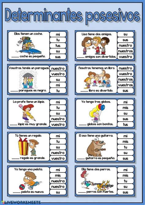 Los Adjetivos Posesivos Worksheet