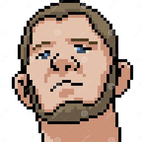 Vector Pixel Art Handsome Man Stock Vector Illustration Of Face