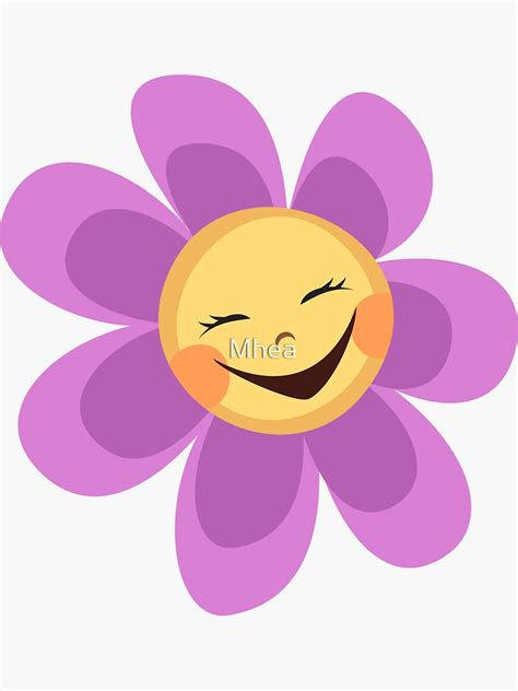 Cute Happy Flower Sticker Sticker For Sale By Mhea Redbubble