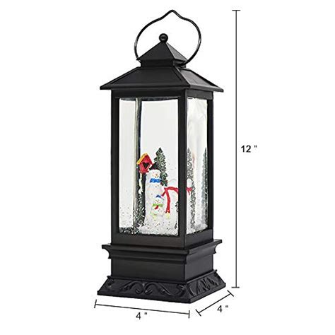 Wondise Lighted Musical Snow Globe Lantern With 6 Hour Timer 12 Inches