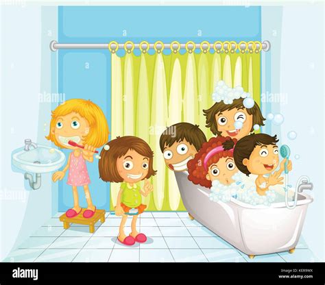 Young Girls Bathing Stock Vector Images Alamy