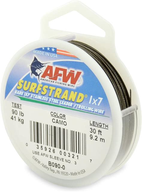 American Fishing Wire Surfstrand Bare 1x7 Stainless Steel Leader Wire