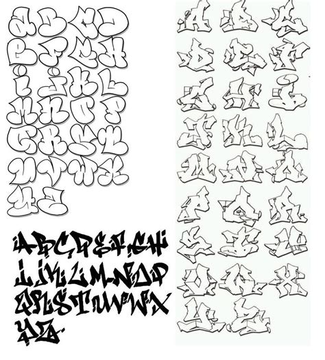 Setiap font memiliki style berbeda beda. Graffiti Alphabet Letters A Z