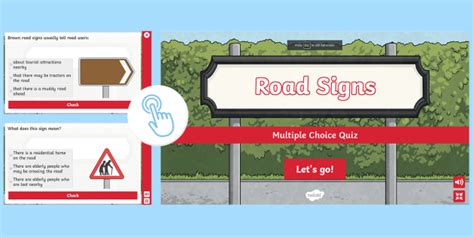 Road Signs Quiz Interactive Game Twinkl