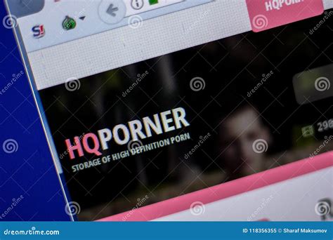 ryazan russia june 05 2018 homepage of hqporner website on the display of pc url