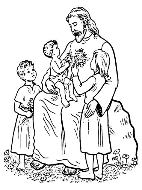 Jesus Christ Playing With A Child Coloring Page Free Printable