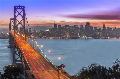 Bay Bridge And San Francisco Skyline At By Spondylolithesis