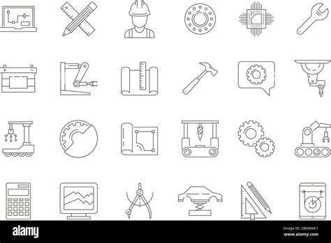 Engineering Symbols Manufacturing Civil Chip Mechanical Electrical