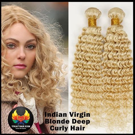 Yukay Hairs Indian Virgin Blonde Deep Curly For Retail Pack Size