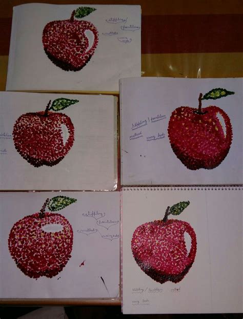 Stippling Method Using Ear Buds An Apple By Art Class Kids Art