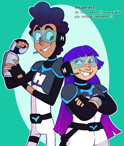 High Five And Miko From Glitch Techs For A Kofi Request~ I Haven’t Seen This Show Either But