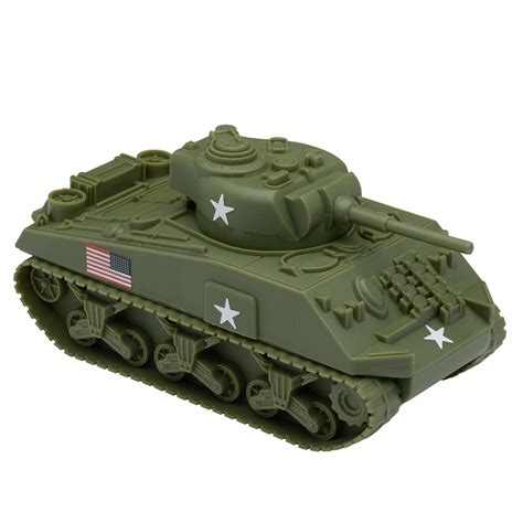Bmc Sherman Tank Plastic Toy Od Green Ww2 132 Scale Military Bmc