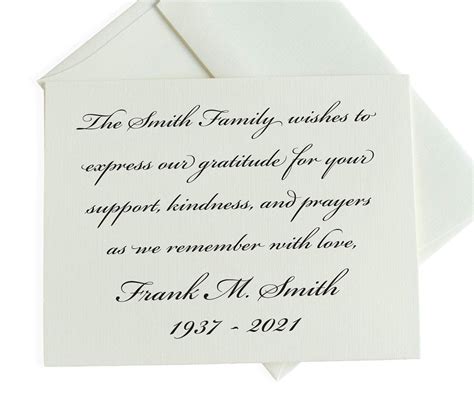 Personalized Memorial Thank You Cards With Envelopes
