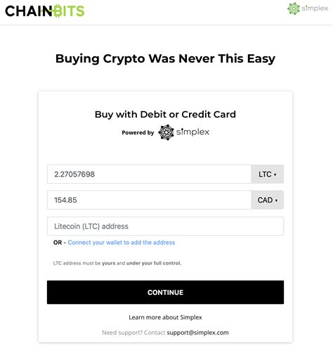 Credit or Debit card payments with ChainBits (Simplex) | LeoList