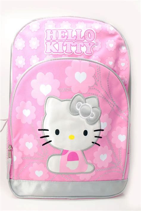 New Hello Kitty Lovely Pink Flower Girl School Backpack Girl