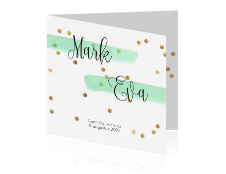 Mooie trouwkaart met gouden confetti - Gouden confetti, Confetti en Goud