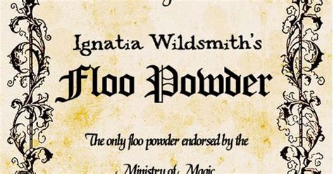 Floo Powder Labelsign Hp Pinterest Harry Potter