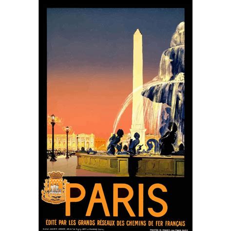 French Vintage Travel Poster Free Svg