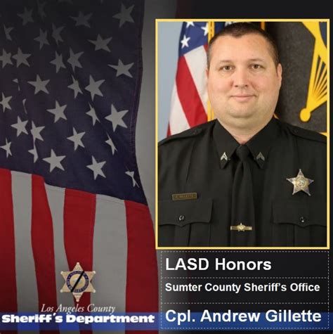 Lasd Honors Sumter County Sheriffs Office Cpl Andrew Gillette Los