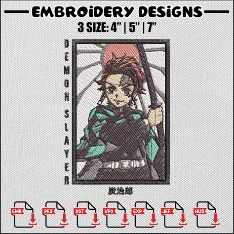 Tanjiro Box Embroidery Design Tanjiro Embroidery Anime Des Inspire